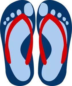 Flip flops with feet imprint vector image