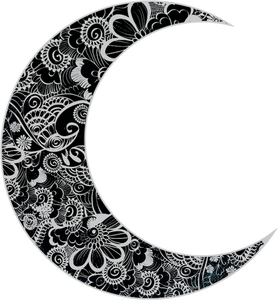 Clipart vectoriel du croissant de lune floral