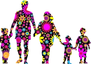 Floral family silhouette