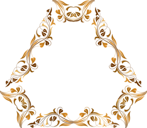 Bingkai floral Oktagonal dalam nuansa gambar emas