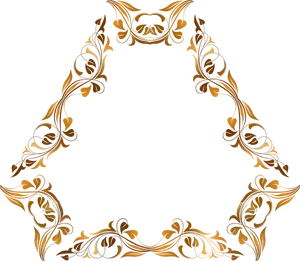 Octogonal cadru florale in nuante de aur desen