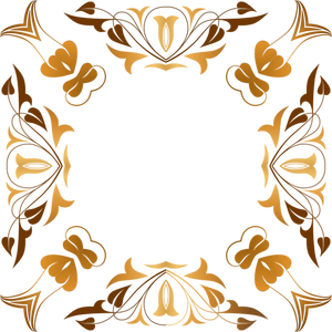 Graphiques vectoriels rectangulaire floral frontière brun