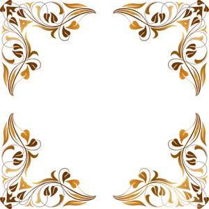 Illustrazione di vettore di quattro decorazioni d'angolo floreale nel colore marrone