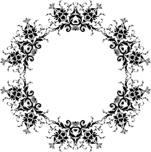 Cirkel blommig vektor silhuett