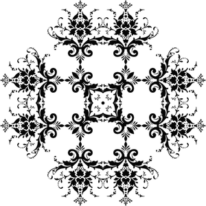 Design vectorial negru cu flori