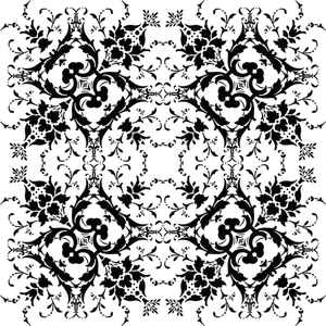 Quadratische florale Vektor silhouette
