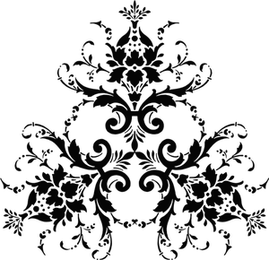 Blumige schwarz Ornament Vektor silhouette