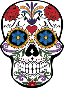 Imagen de vector cráneo floral