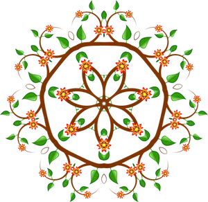 Gráficos vectoriales de diseño floral decorativo