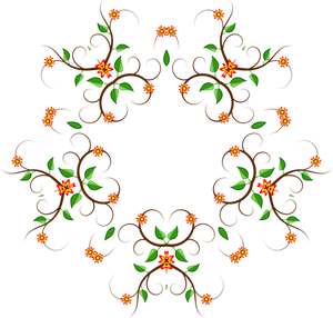 Vijf prong kleur bloemen boom ontwerp vectorafbeeldingen