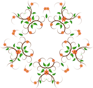 Cinci dinte culoare florale copac proiectare grafică vectorială