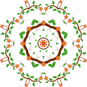 Okrągły kształt kolor kwiatów drzewo ilustracja projekt