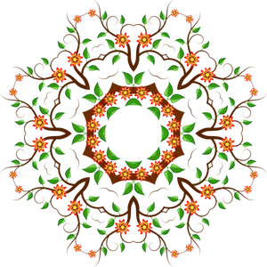 Vector drawing of decorative floral pattern