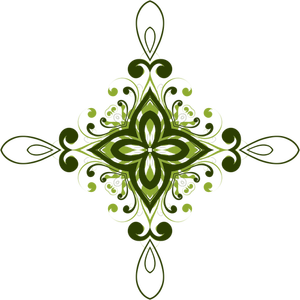 Stilisert grønn blomst vektortegning