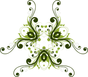 Triunghiular cadru florale in nuante de verde desen