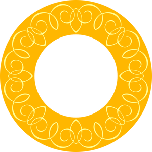 Gele ronde frame