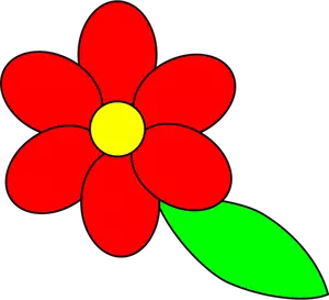 Immagine vettoriale di fiore petali rossi