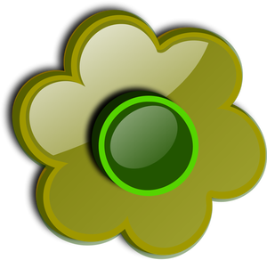 Kiiltävä vihreä kukka vektori ClipArt