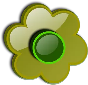 Kiiltävä vihreä kukka vektori ClipArt