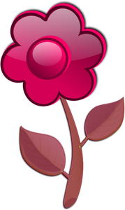 Kiilto punainen kukka varsivektorin kuva