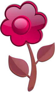 Gloss red flower on stem vector illustration