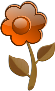 Kwiat pomarańczowy połysk na obraz wektor łodyga