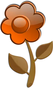 Flor brilho laranja na imagem vetorial de tronco