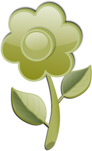 Gloss green flower on stem vector clip art