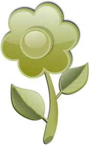 Glänzend grüne Blume am stengel vektor-ClipArt