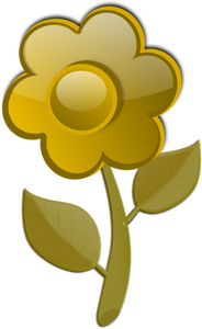 Gloss yellow flower on stem vector graphics