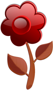 Kwiat brązowy połysk na obraz wektor łodyga