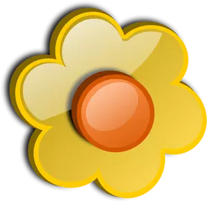 Gambar vektor bunga kuning cerah gloss