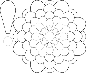 Vector illustration of bustling flower for color book