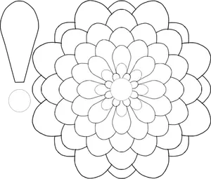 Vector illustration of bustling flower for color book