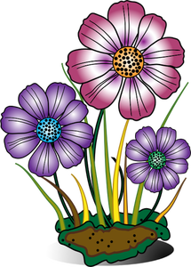 Blommor i svamp vektorbild