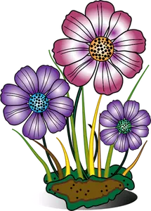 Kwiaty w gąbkę wektorowa