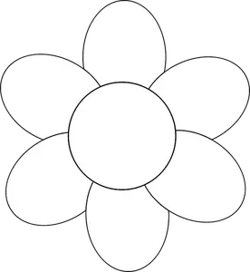 Bunga dengan enam kelopak vektor gambar.
