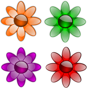 Cztery kwiaty geometryczny grafika wektorowa