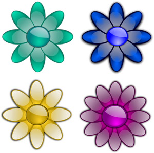 Bloemen met acht bloemblaadjes vector afbeelding