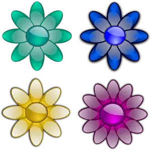 Blumen mit acht Blütenblätter Vektor-Bild