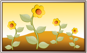 Bloemen in veld vector afbeelding
