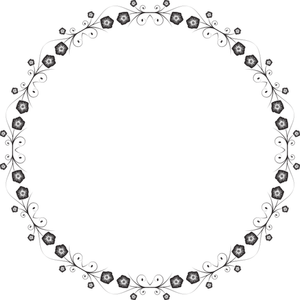 Bloem zwarte en witte cirkel