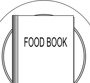 Vectorillustratie van voedsel boek op een plaat