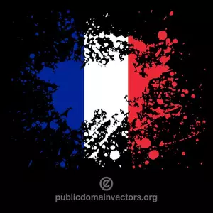 Respingos de tinta com bandeira francesa