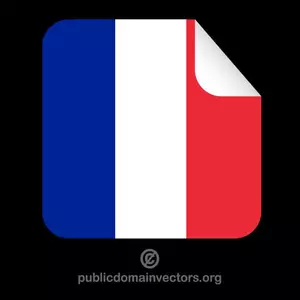 Persegi panjang stiker dengan bendera Perancis
