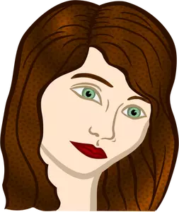 Clip art wektor z kobieta smutny twarz incolor
