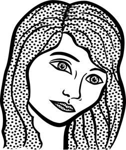 Vector graphics of sad woman's face