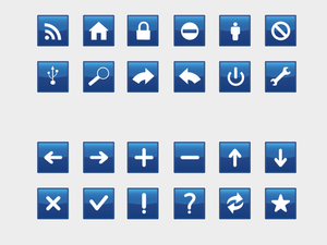 Illustration vectorielle de sélection d'icônes d'ordinateur bleu,