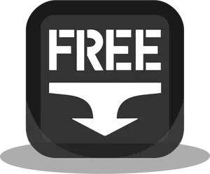 Vector image of free download icon with shadow