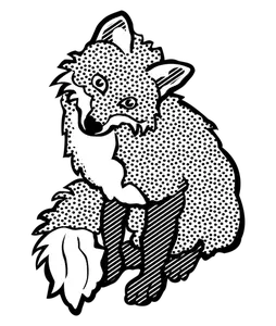 Schwarz-Weiß-Bild von einem Fuchs